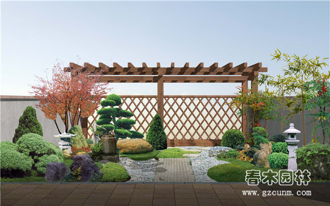 50平方日式小庭院景观设计案例图片