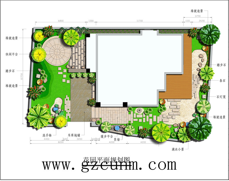 150平方日式别墅园林景观规划设计图