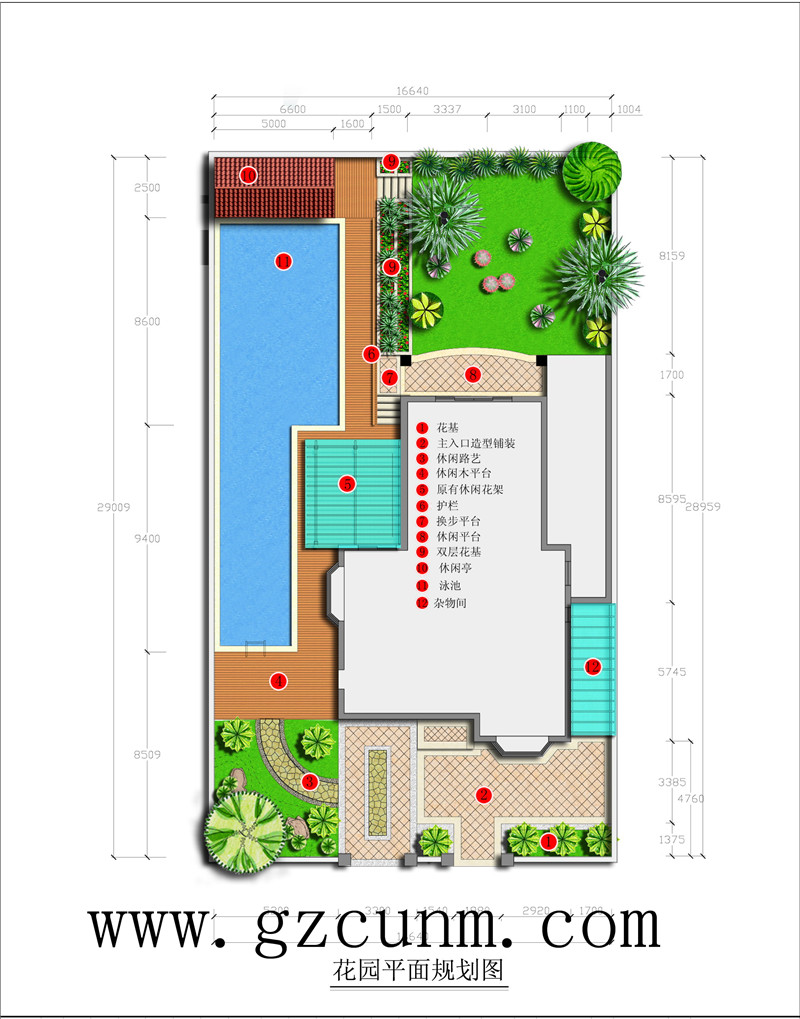 250平方别墅花园规划平面图