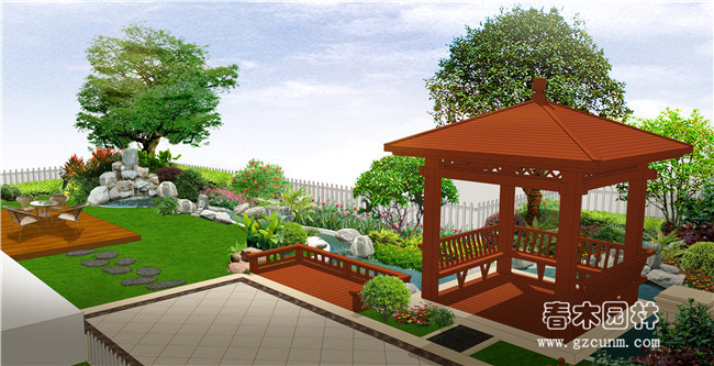 100平方私家小花园设计效果图