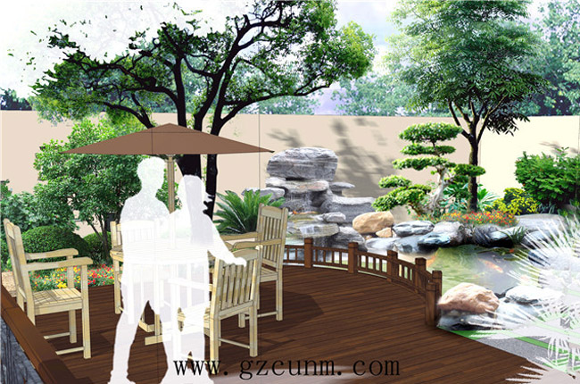 私家别墅花园设计效果图2