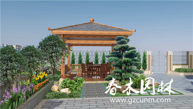 别墅花园景观设计效果图3