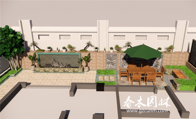 广州萝岗区私家小花园设计效果图