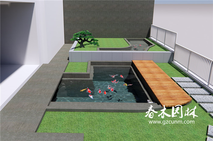 别墅花园鱼池设计平面图