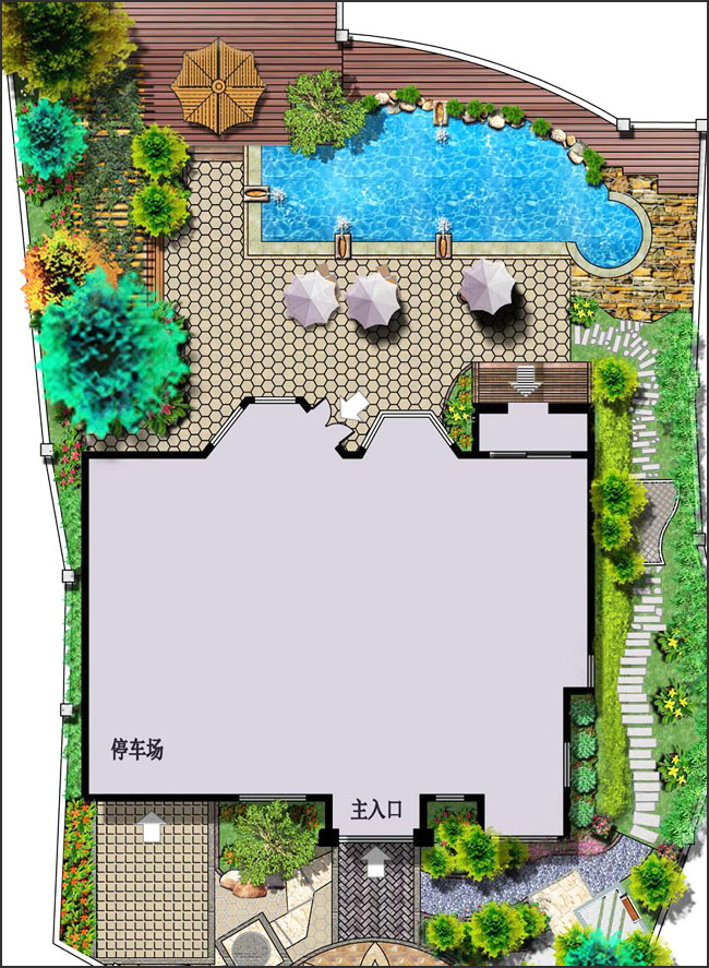 别墅庭院景观规划设计图