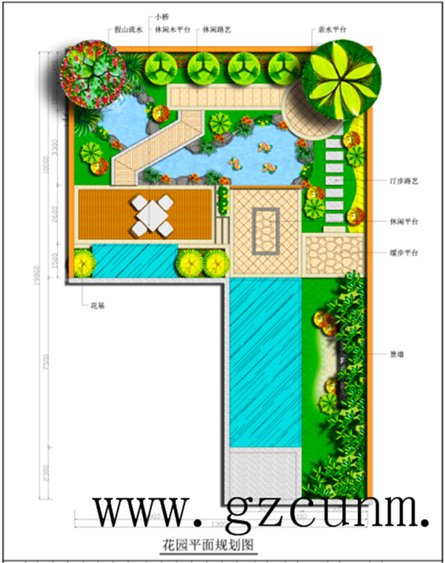 200平方别墅花园设计平面图
