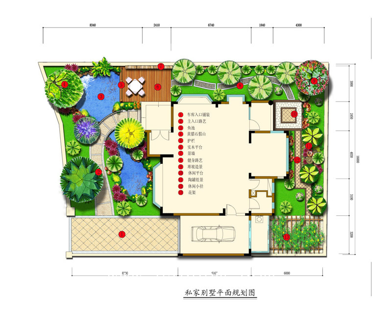 260平方私家别墅花园设计平面图