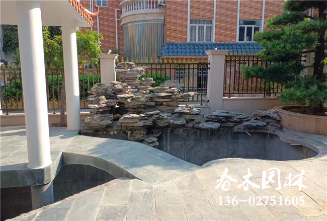 广州家庭庭院鱼池假山建造图片5