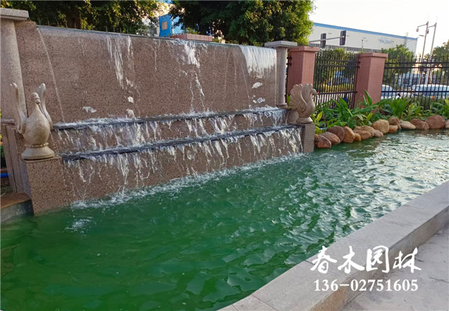 广州南沙区工业园景观鱼池施工图片7