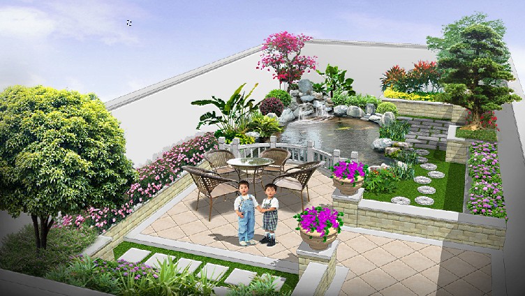 私家别墅花园设计图 - 广州园林景观|别墅花园设计|庭院景观设计|锦鲤鱼池|私家园林公司